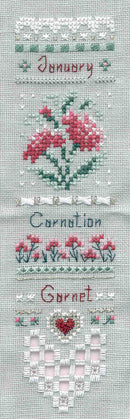 Birthday Bellpull Samplers 2 - January February March April - Embroidery and Cross Stitch Pattern - PDF Download