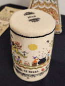 Spooky Treats Drum Pincushion - Halloween Embroidery and Cross Stitch - Printed Pattern