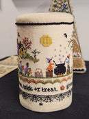 Spooky Treats Drum Pincushion - Halloween Embroidery and Cross Stitch Pattern - PDF Download