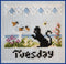 Purrfect Days Sampler - Embroidery and Cross Stitch Pattern - PDF Download