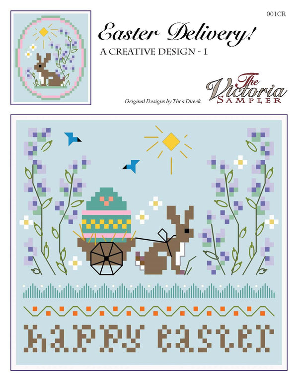 Easter Delivery Sampler - Creative Series - Embroidery and Cross Stitch Pattern - PDF Download