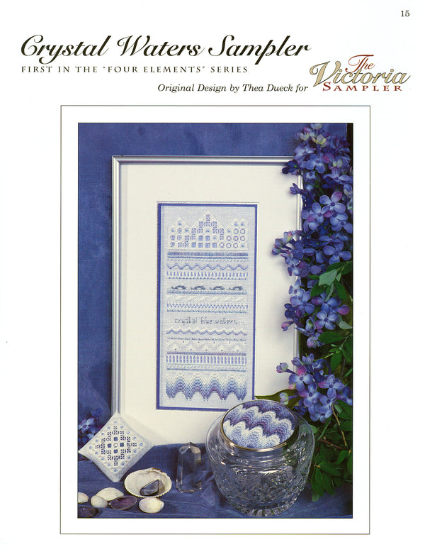 Crystal Waters Sampler - Elements Series - Counted Embroidery Pattern - PDF Download