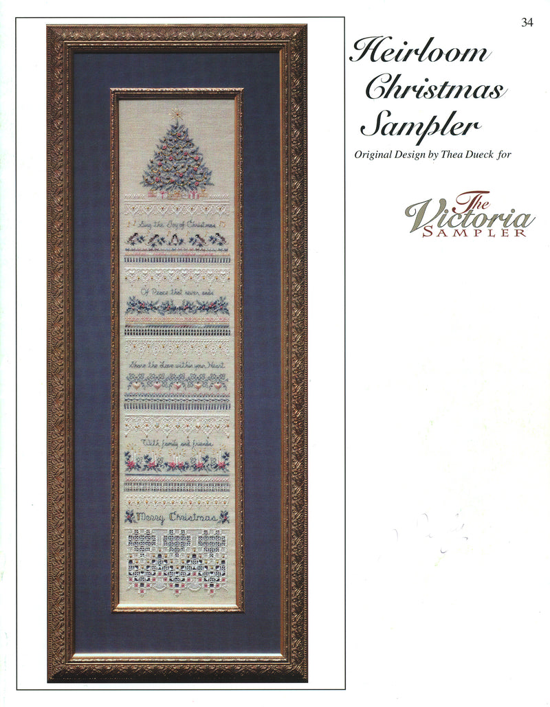 The Victoria Sampler - Heirloom Christmas Sampler Leaflet  - needlework design company