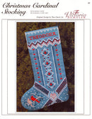 Christmas Cardinal Stocking - Embroidery and Cross Stitch Pattern - PDF Download