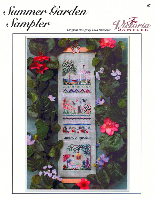 Summer Garden Sampler - Victorian Garden Series - Embroidery and Cross Stitch Pattern - PDF Download