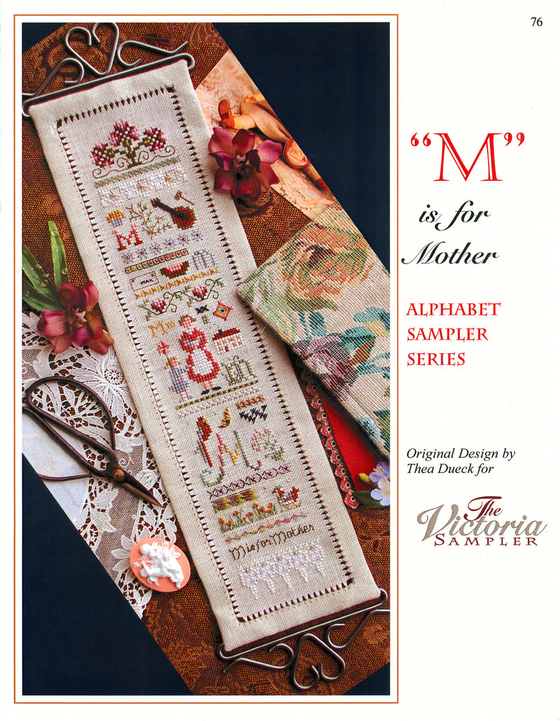 M is for Mother Alphabet Sampler - Downloadable PDF Chart - Part 13 of 24