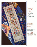 P is for Princess Sampler - Alphabet Series 16 of 24 - Embroidery and Cross Stitch Pattern - PDF Download