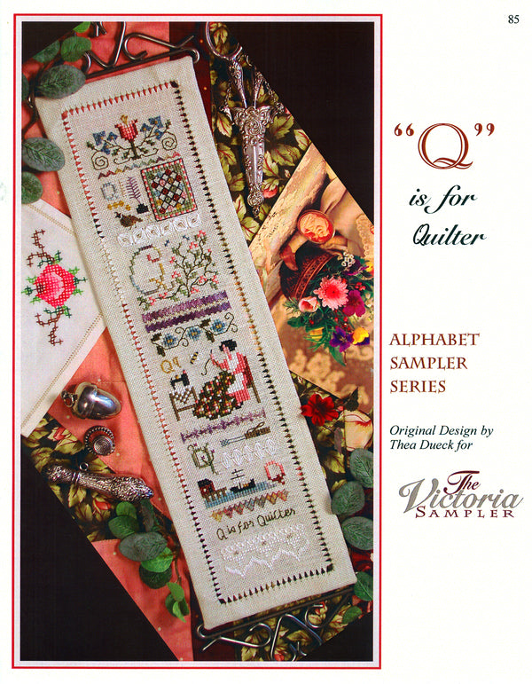 Q is for Quilter Sampler - Alphabet Series 17 of 24 - Embroidery and Cross Stitch Pattern - PDF Download