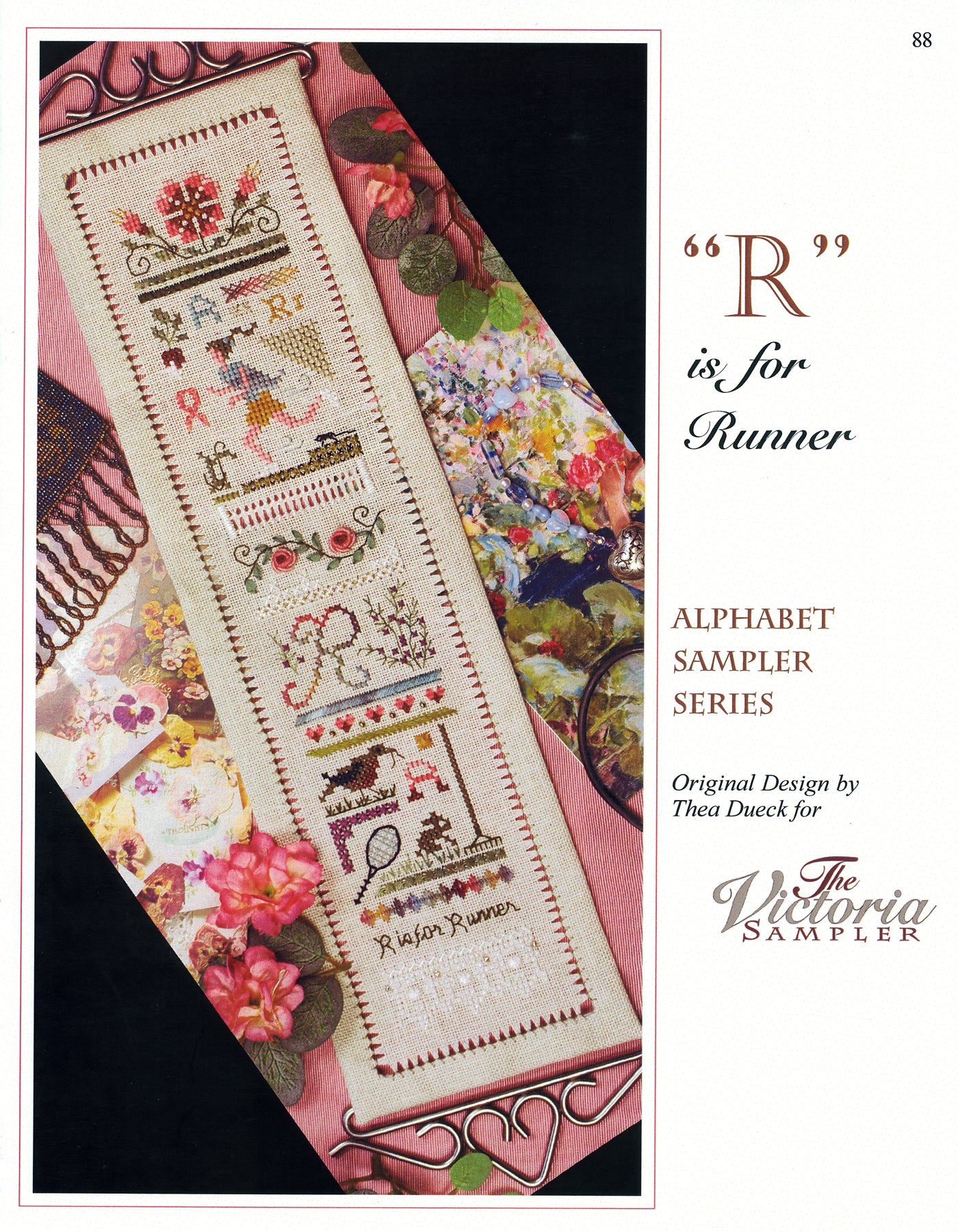 R is for Runner Sampler - Alphabet Series 18 of 24 - Embroidery and Cr ...