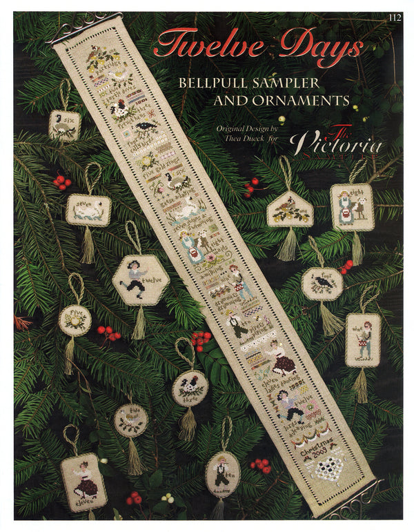 Twelve Days Sampler and Ornaments - Embroidery and Cross Stitch Pattern - PDF Download