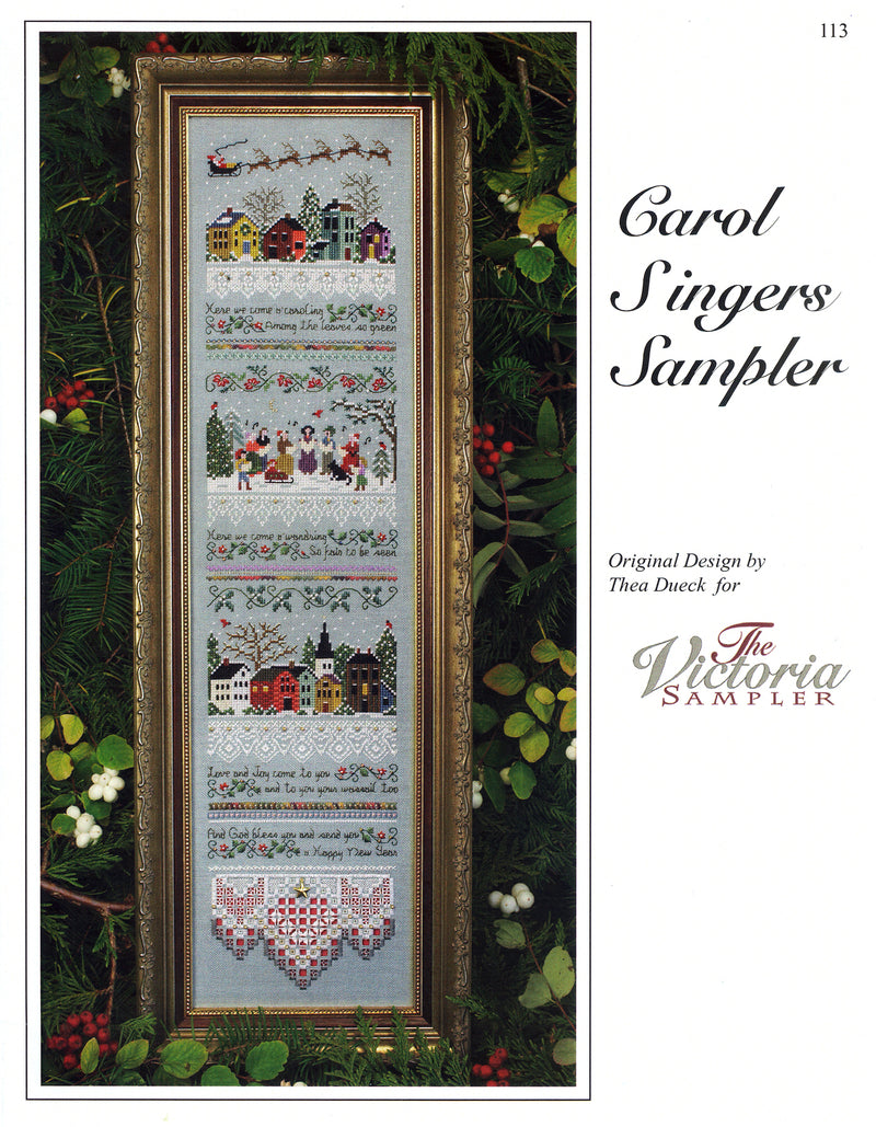 The Victoria Sampler - Carol Singers Sampler Leaflet  - needlework design company