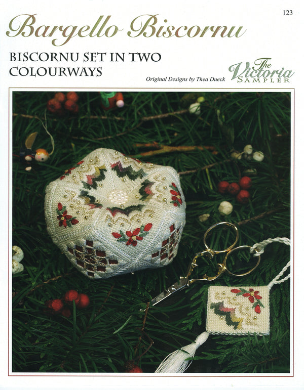The Victoria Sampler - Bargello Biscornu Leaflet  - needlework design company