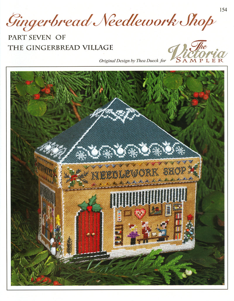 Gingerbread Needlework Shop - Downloadable PDF Chart - Part 7 of Gingerbread Village