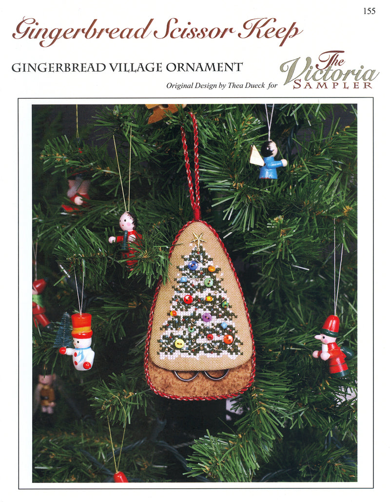 The Victoria Sampler - Gingerbread Scissors Keep Ornament Leaflet  - needlework design company