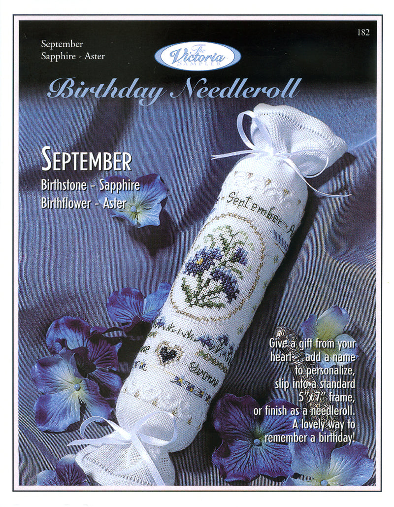 September Birthday Needleroll  - Downloadable PDF Chart