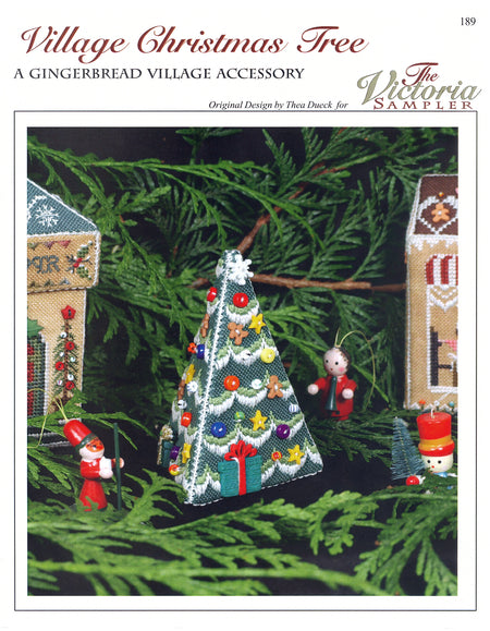 Village Christmas Tree - Gingerbread Village - Christmas Embroidery and Cross Stitch Pattern - PDF Download