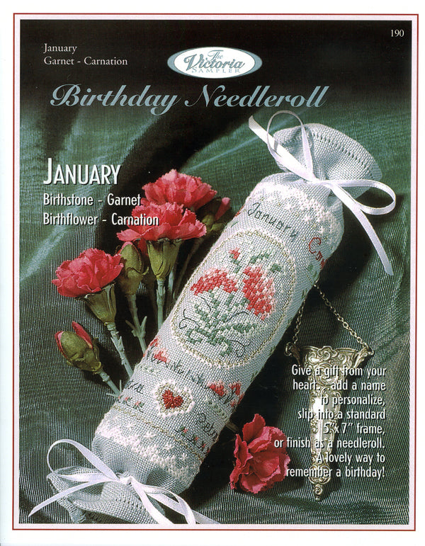 January Birthday Needleroll  - Downloadable PDF Chart