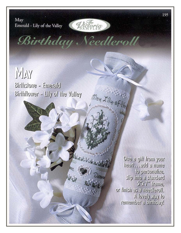 Birthday Needleroll Sampler - May - Embroidery and Cross Stitch Pattern - PDF Download