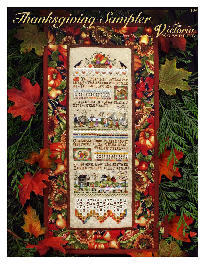 The Victoria Sampler - Thanksgiving Sampler Leaflet  - needlework design company