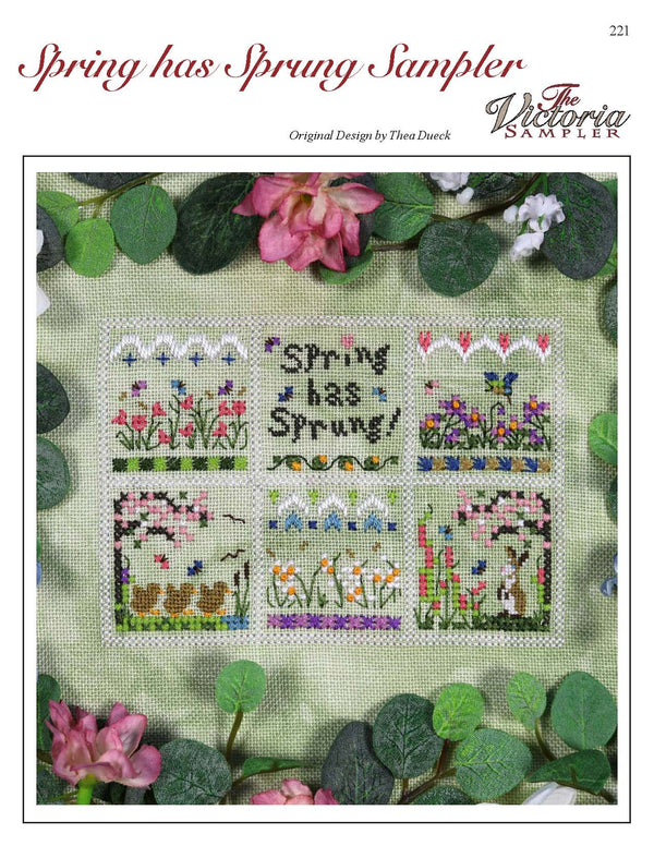 Spring has Sprung Sampler - Embroidery and Cross Stitch Pattern - PDF Download