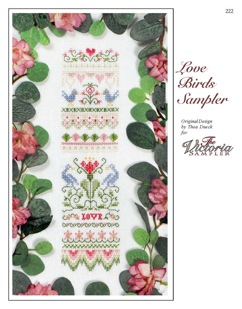 The Victoria Sampler - Love Birds Sampler Leaflet  - needlework design company