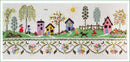 Village Drum Pincushion - Embroidery and Cross Stitch Pattern - PDF Download