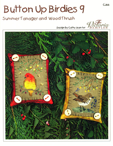 Button Up Birdies 9  - Ornaments - ChristmasCross Stitch Pattern - PDF Download
