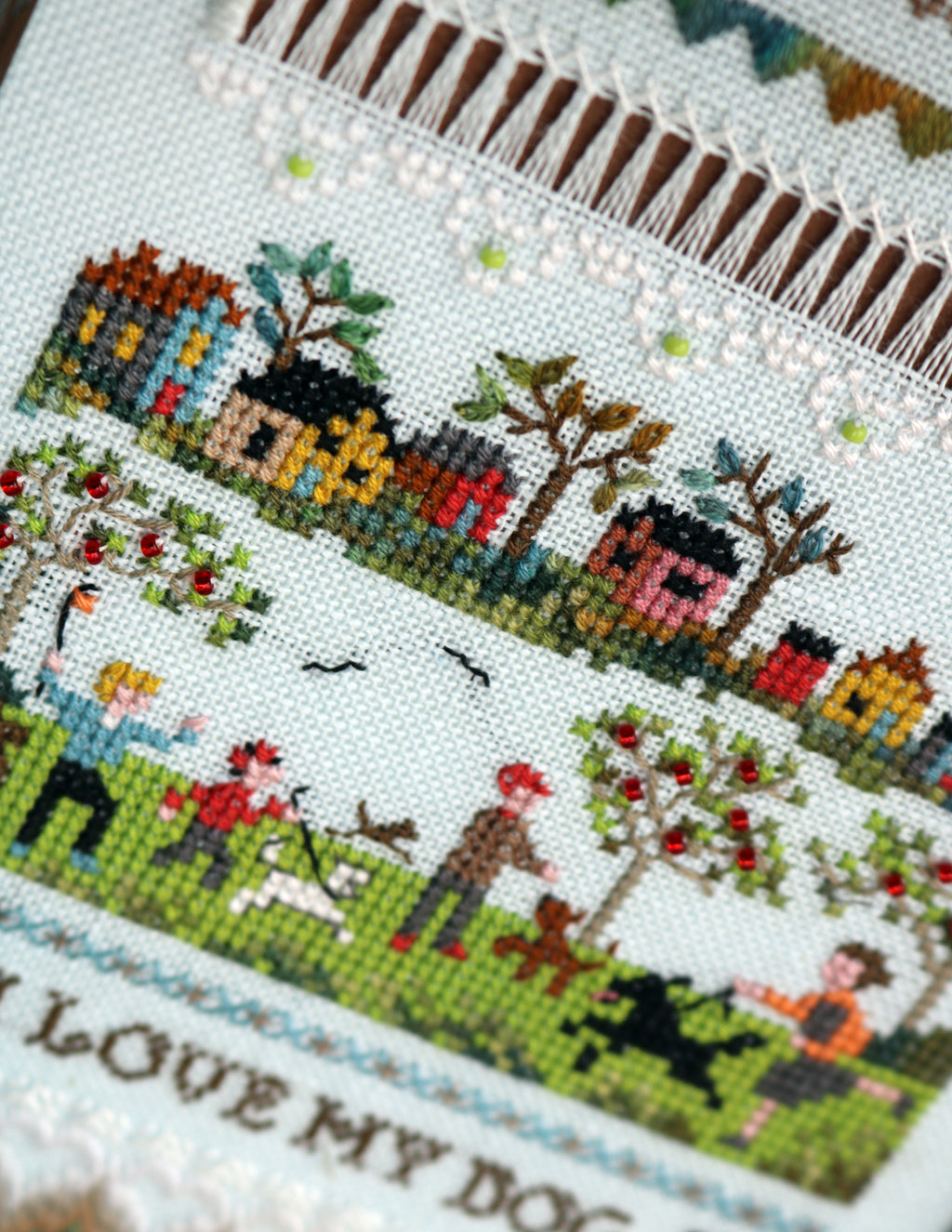 I Love My Dog Sampler - Embroidery and Cross Stitch Pattern - PDF Down ...