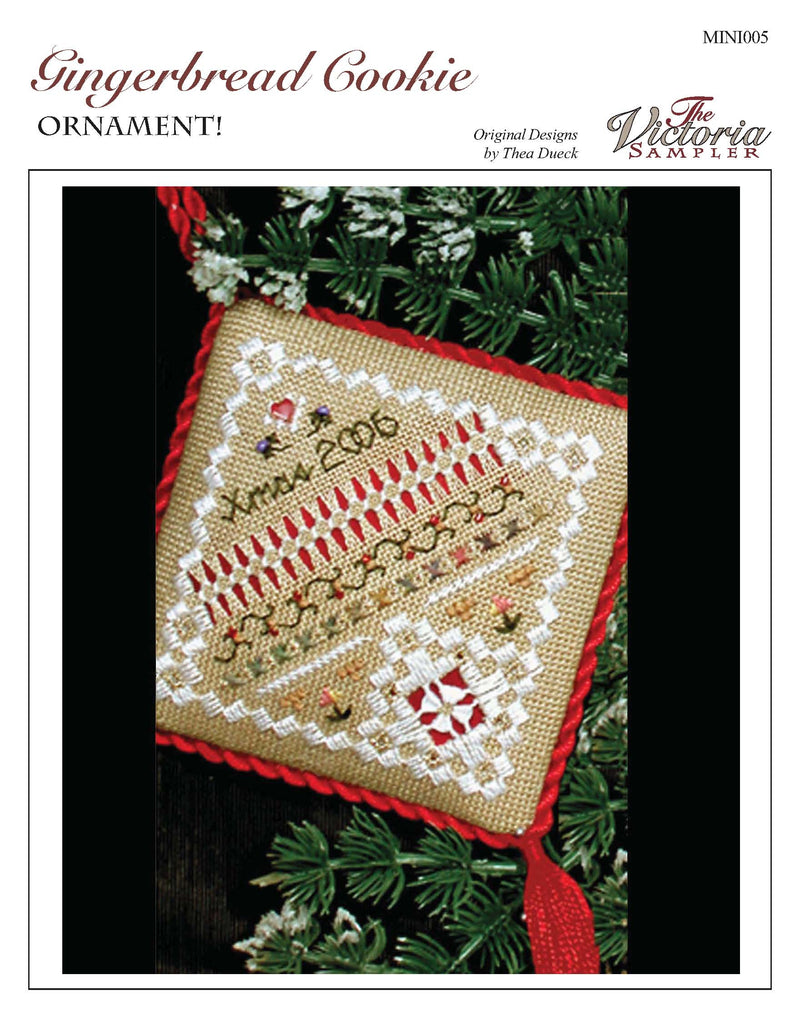Gingerbread Cookie Ornament - Mini Series Embroidery and Cross Stitch Pattern - PDF Download
