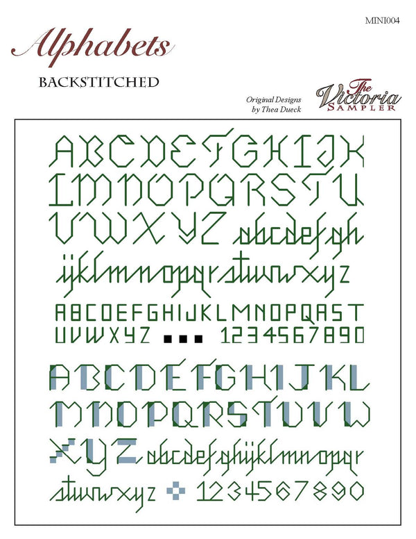 Alphabets: Backstitched - Mini Series - Counted Cross Stitch Pattern - PDF Download
