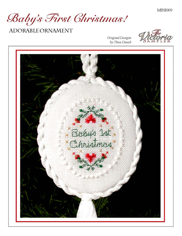 Baby's First Christmas Ornament - Mini Series - Christmas Embroidery a– The Victoria Sampler baby-s-first-christmas-ornament-mini-series-christmas-embroidery-a-the-victoria-sampler