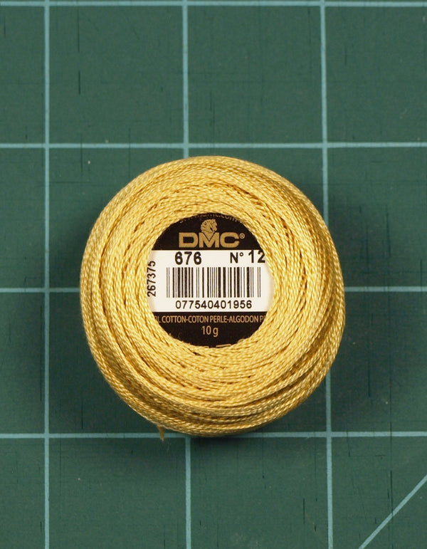 The Victoria Sampler - DMC #12 Perle Cotton #676 Old Gold - 120M Pack (S_NE)  - needlework design company